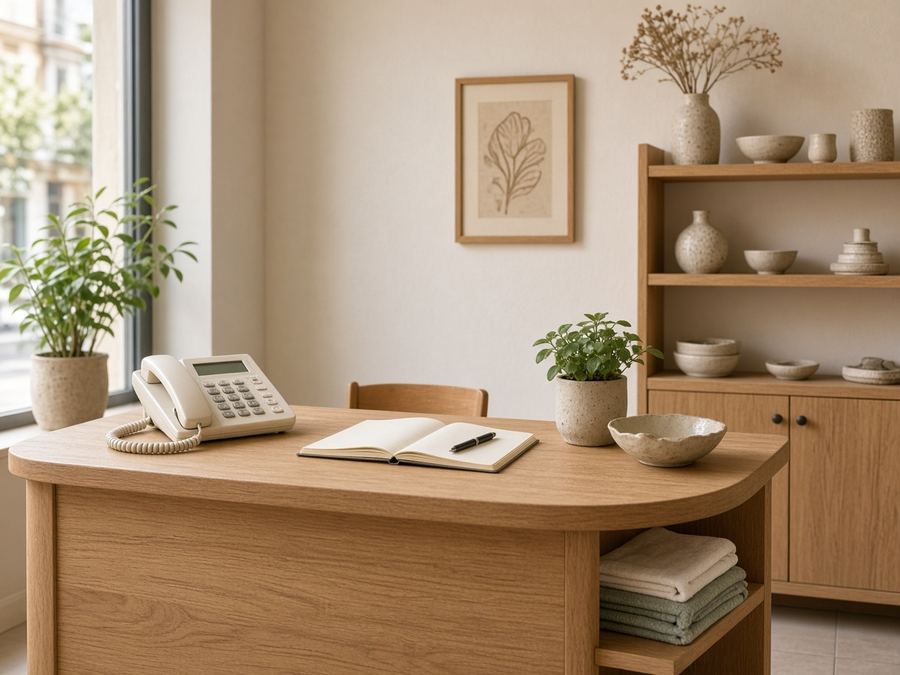 Contact desk at Pearlpath House in Valencia