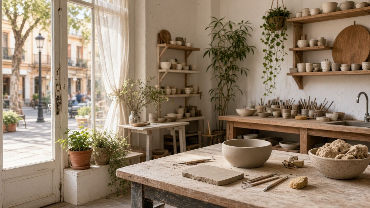 Clay modeling / handbuilding workshops full-bleed at Pearlpath House